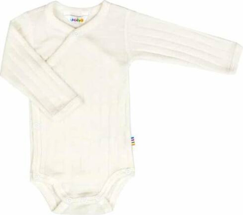 Ull- og silkebody i råhvit med sidelukking | Joha | Baby | Natur / off-white | størrelse 40 | 85% Ull og 15% Silke til