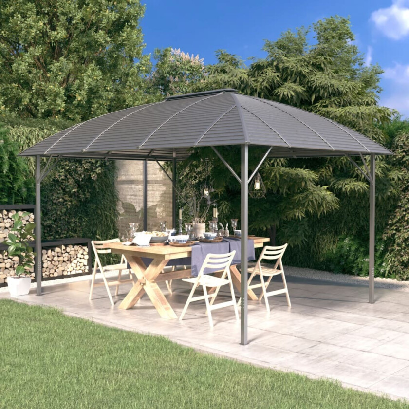 Paviljong med buetak 3x4 m antrasitt