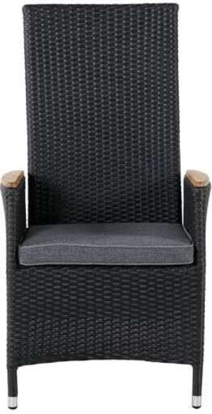 2 x Padova hagestol inkl. pute, stabelbar svart, grå.