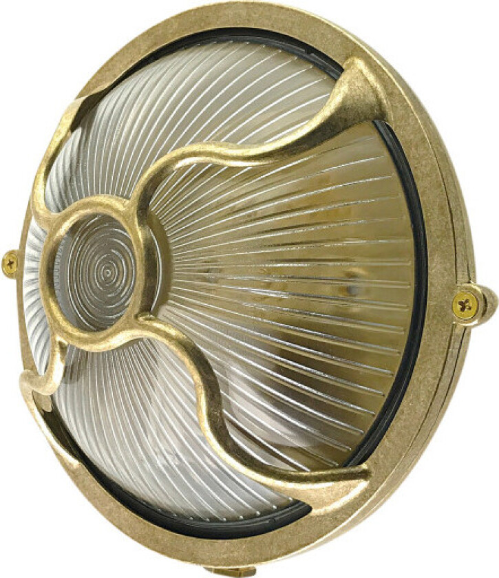 4B Rund skottlampe med dekorgitter støpt messing IP64