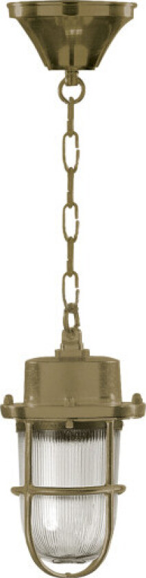 59 Pendel riflet stabilt glass støpt messing IP44