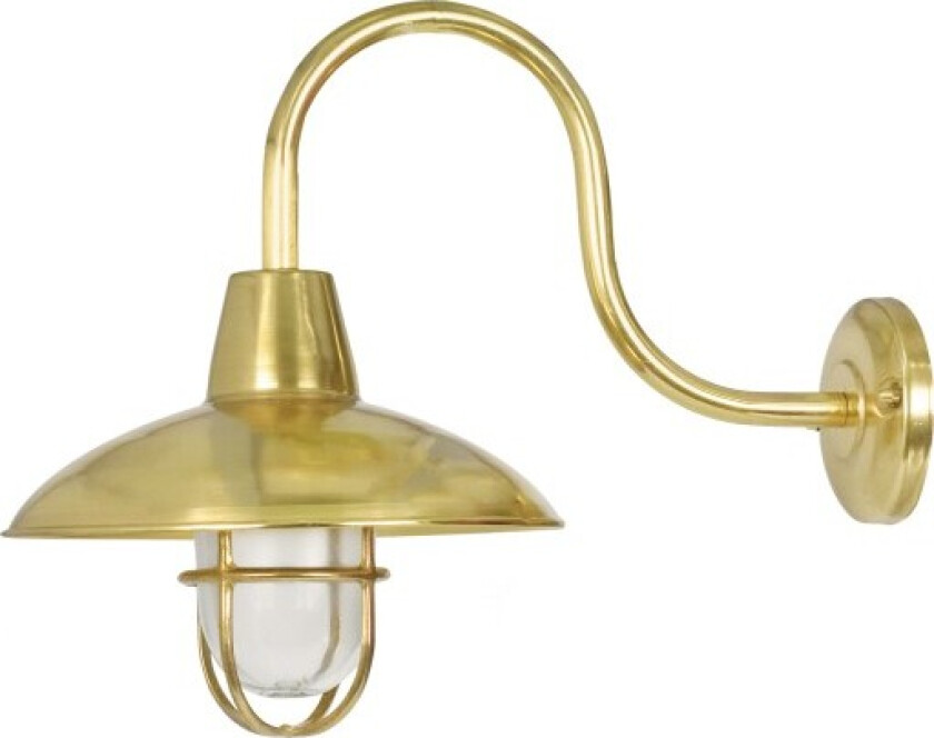 817 Vegglampe med lang arm i messing IP64