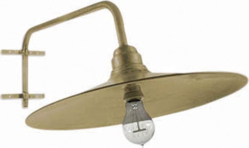 82 Vegglampe med stor skjerm i messing IP23