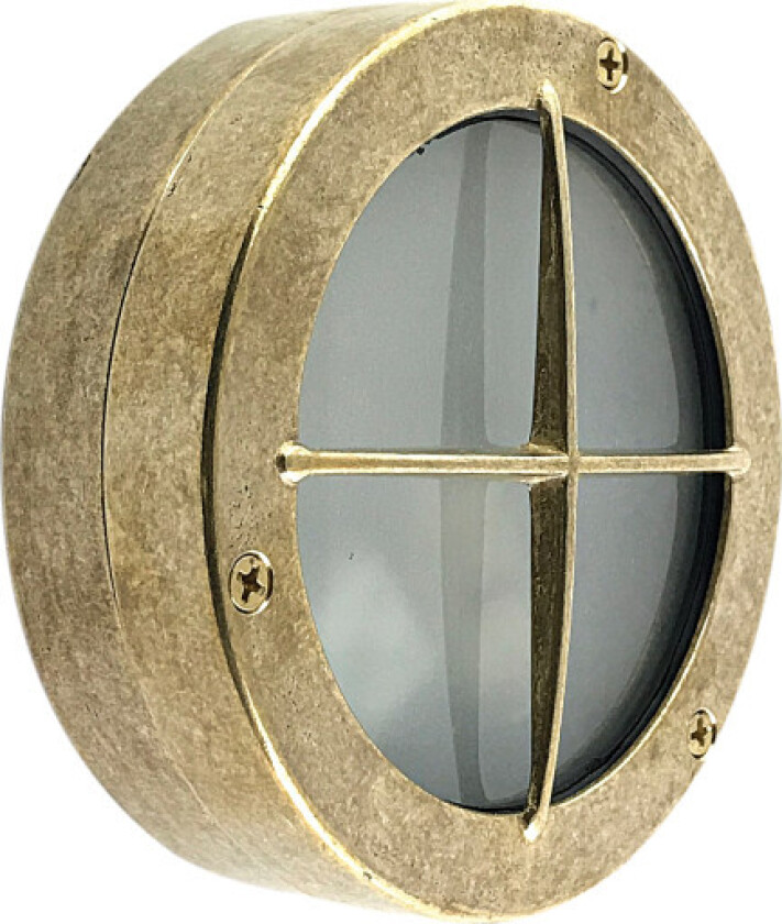 41 Rund skottlampe støpt messing IP54