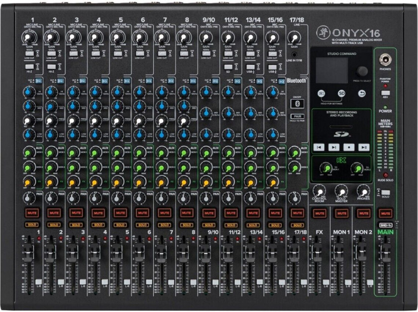 ONYX 16 16-Kanals Analog Mikser med Flerspors USB