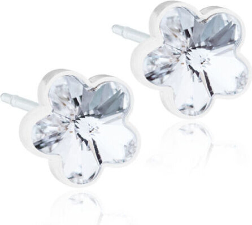 Bilde av , Øredobber i medisinsk plast med klar Swarovski krystaller