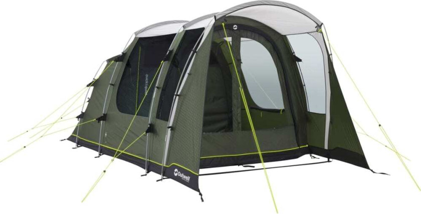 Tunneltelt Ashwood 3 3 personer 2 rom mørk blad