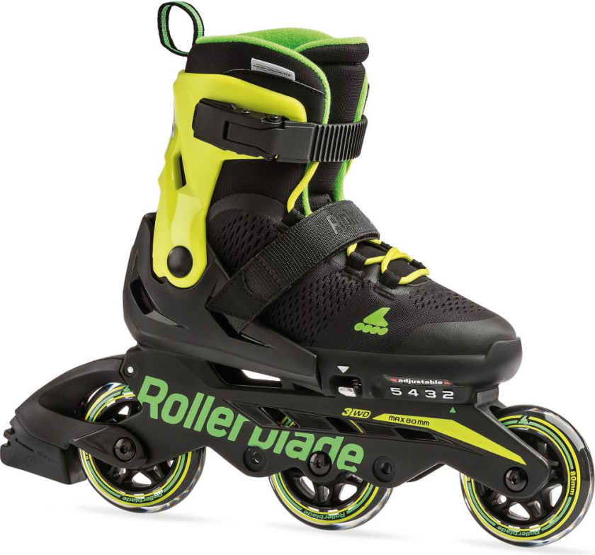 Microblade 3WD Justerbar Inline Rulleskøyter Svart/Lime Grønn