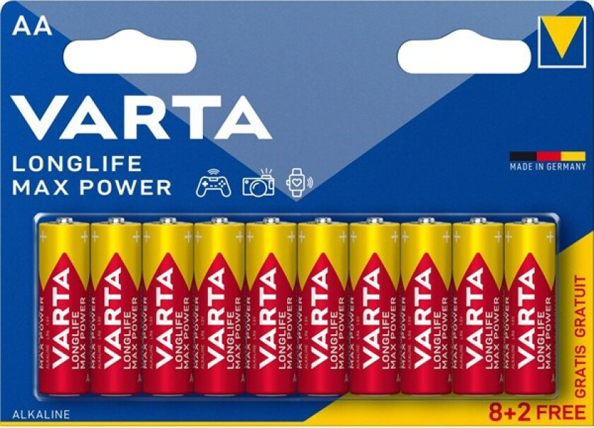 Longlife Max Power AA 10 Pack (8+2)