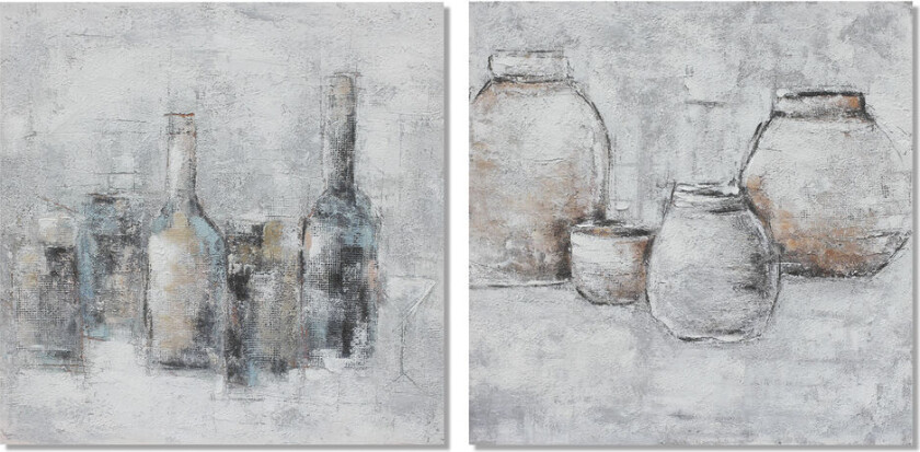 Maleri DKD Home Decor 100 x 2,8 x 100 cm Vase Tradisjonell (2 kvanta)