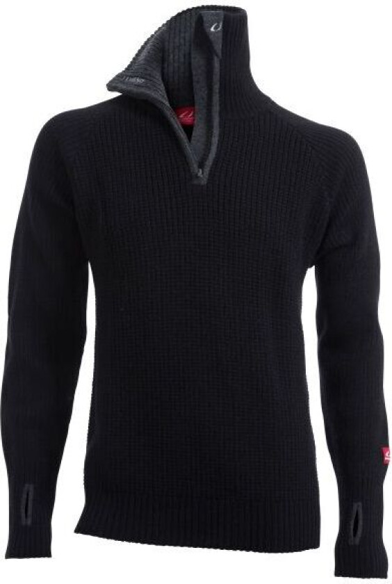 Rav Sweater w/Zip Unisex, XS, Black/Charcoal Melange