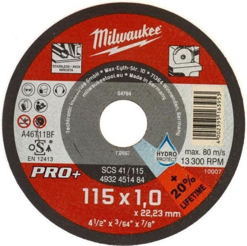 SCS 41 PRO+ Kappeskive 115x1 mm