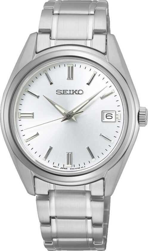 Forelsk deg i minimalismen - Seiko New Link SUR315P1 - Kvarts - Sølv - Dameklokker - Rustfritt stål - ledd m/pin - Safir