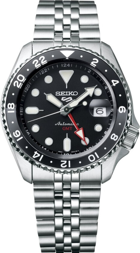 5 Sports GMT Automatic SSK001K1 - Automatisk - Sølv - Herreklokker - Rustfritt stål - ledd m/skrue - Mineral