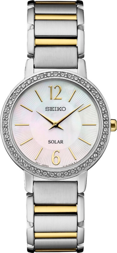 Classic Lady Solar SUP469P1 - Kvarts - Krystal Sølv - Dameklokker - Rustfritt stål - ledd m/pin - Mineral