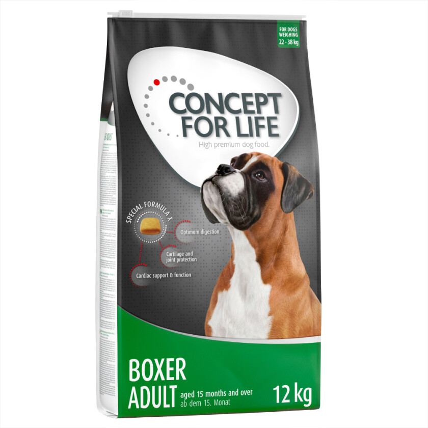 10 + 2 kg gratis! 12 kg Concept for Life tørrfôr til hund - Boxer