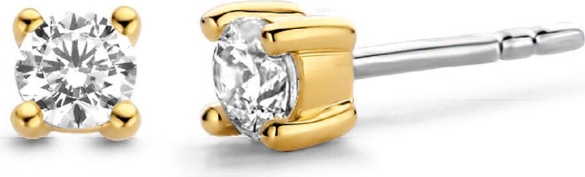 , Øredobber i forgylt 925 sølv med zirkonia