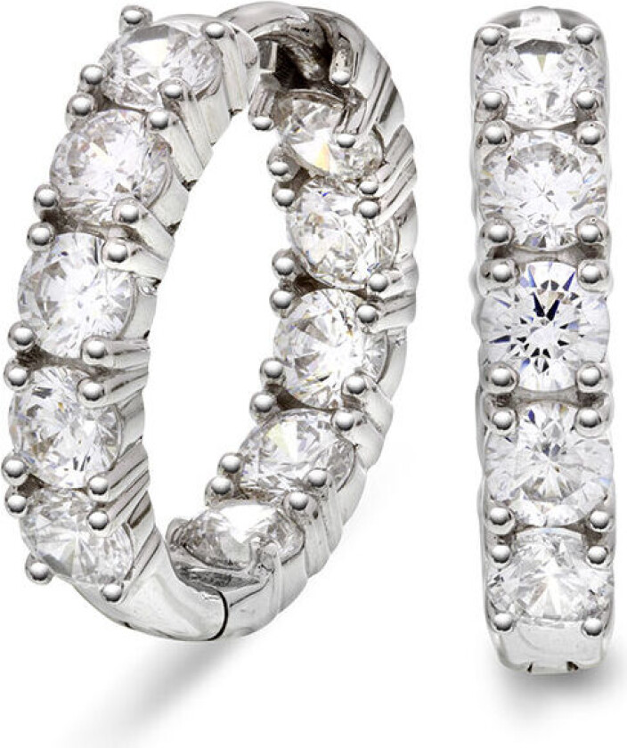 , Øreringer i 925 sølv med zirkonia