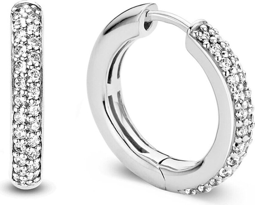 , Øreringer i 925 sølv med zirkonia