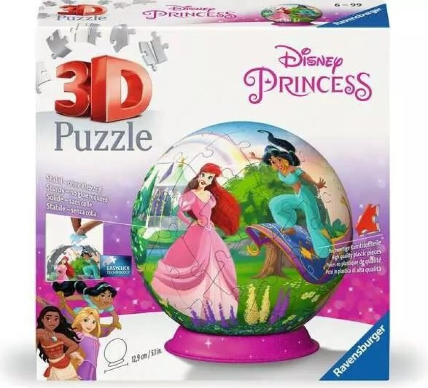 Puslespill 72 Disney Princess 3D Ball