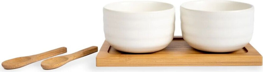 Ellen skålset med sked 17 cl Benhvit/brun