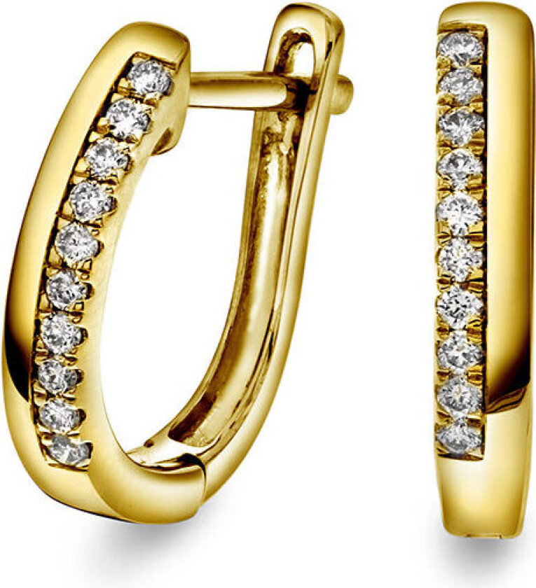Bilde av Øreringer i 585 gult gull med diamanter 0,15 ct