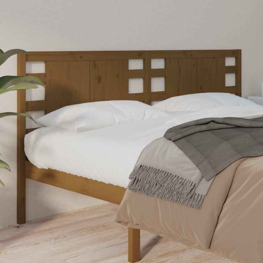 Sengegavl honningbrun 126x4x100 cm heltre furu