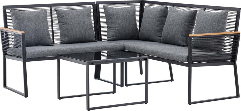 Dallas salongsett 2 deler svart.