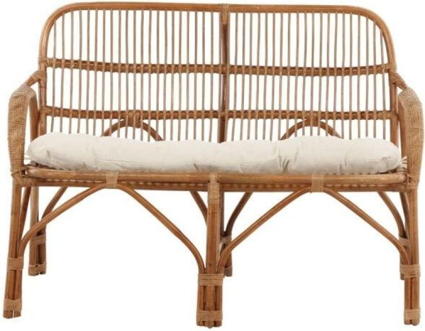 Nella hagesofa med hagepute 2 seter natur.