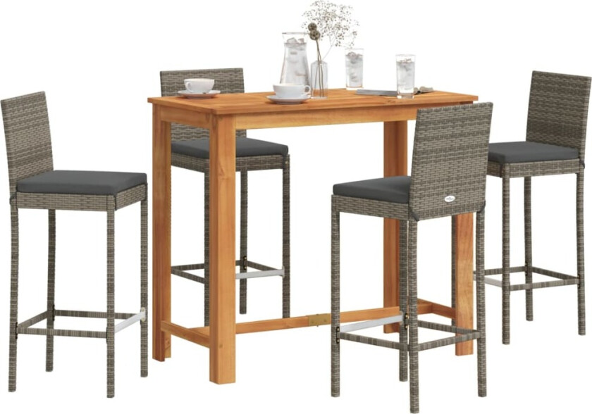 Hagebarsett 5 deler grå heltre akasie og polyrotting