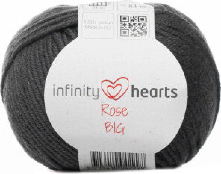 Evighetshjerter Rose Big Garn 236 Koksgrått