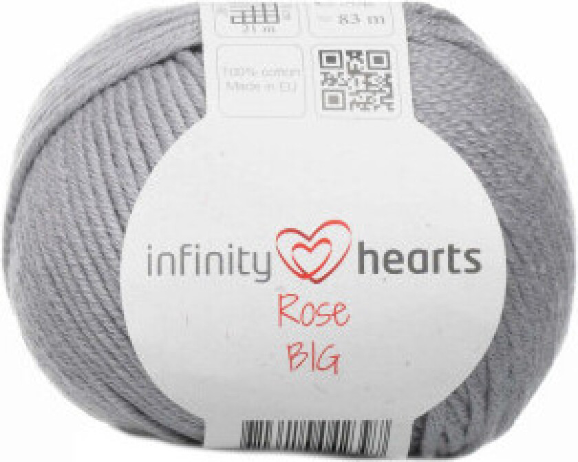 Evighetshjerter Rose Big Garn 232 Lys grå