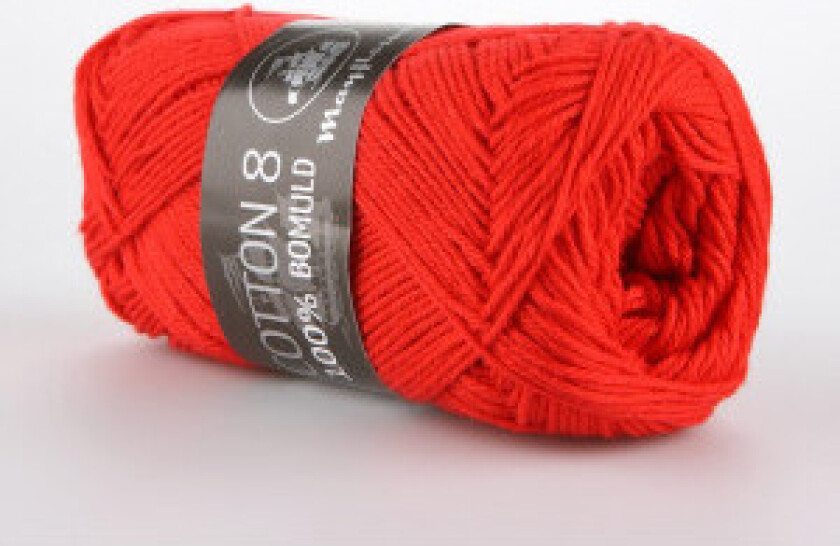 Cotton 8/4 Garn Unicolour 1411 Rødt