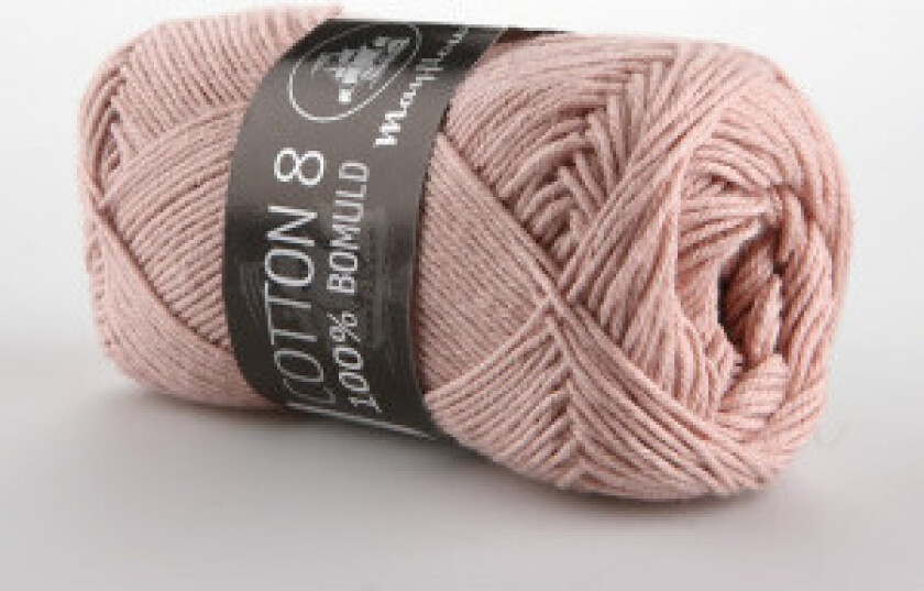 Cotton 8/4 Garn Unicolor 1489 Støvet Rosa