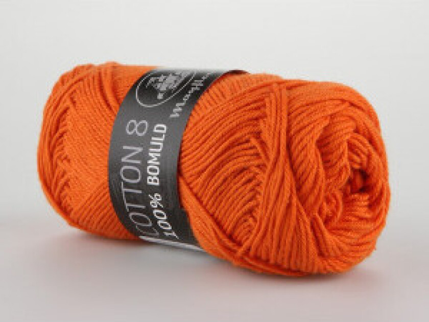 Cotton 8/4 Garn Unicolor 1494 Mørk oransje