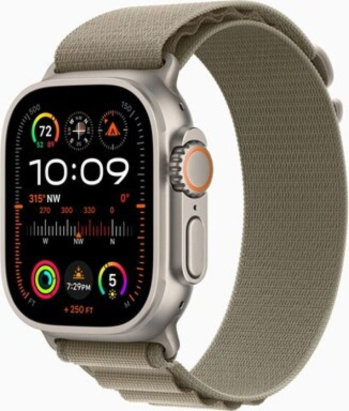 Bilde av Watch Ultra 2 GPS + Cellular 49mm - Titanium Case with Olive Alpine Loop - Medium