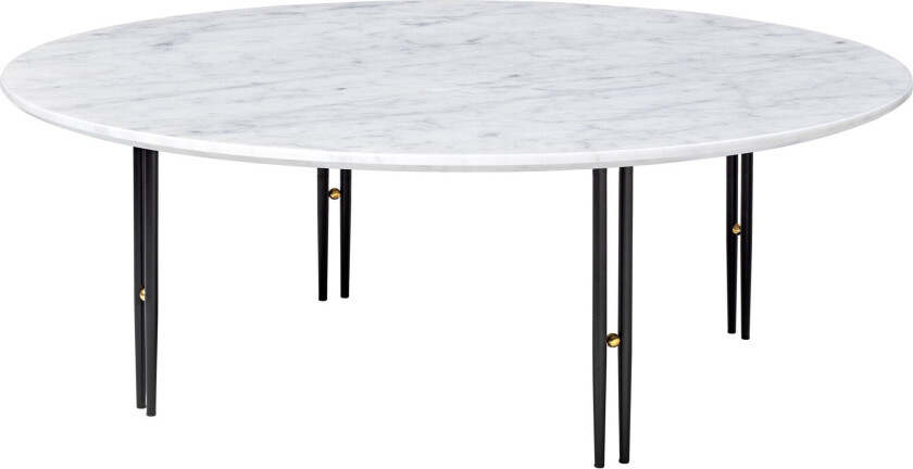 IOI sofabord white carrara marble, ø110, sort stativ