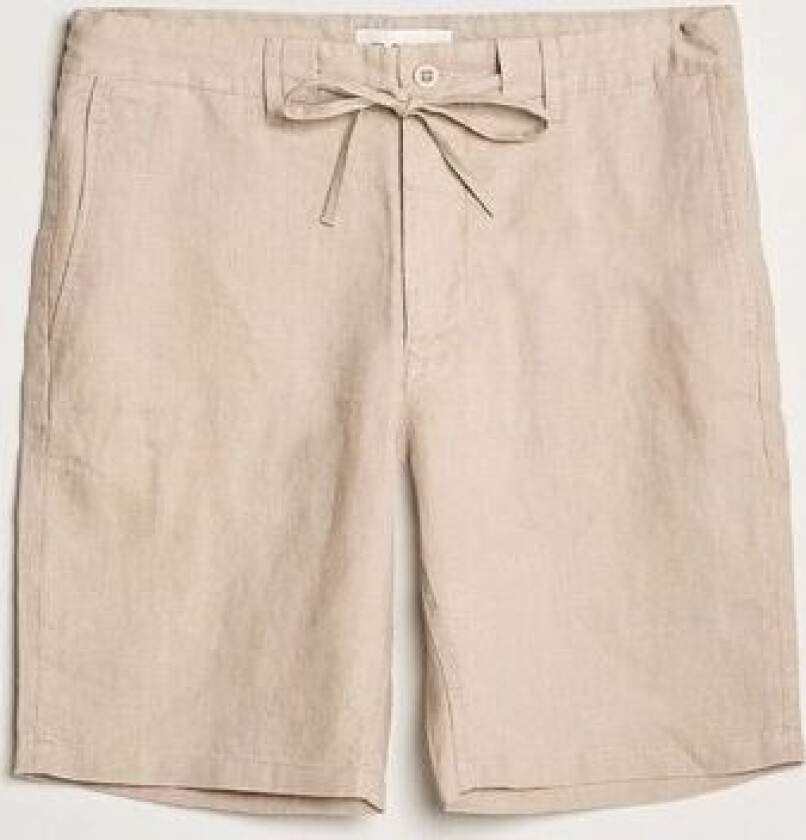 Relaxed Linen Drawstring Shorts Dry Sand