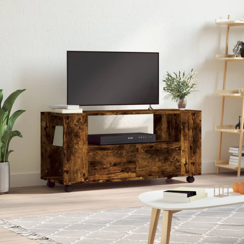 TV-benk røkt eik 102x34,5x43 cm konstruert tre