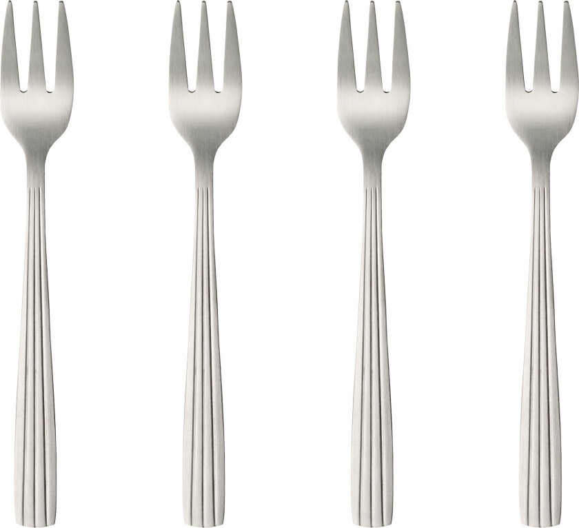 Bilde av - 4 pcs - Cakeforks - Matte steel (14658)