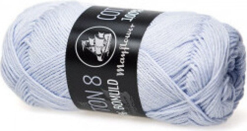 Cotton 8/4 Garn Unicolor 1455 Isblå