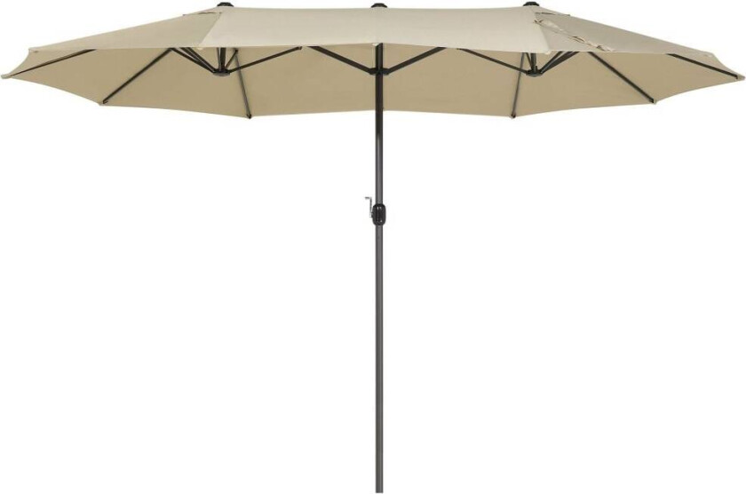 Hagesolparasoll Taupe stoff Aluminium 247 cm Værbestandig