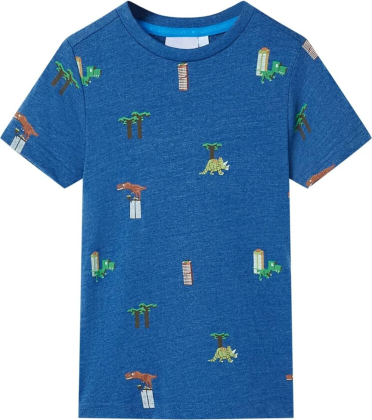 T-skjorte for barn mørkeblå melert 104