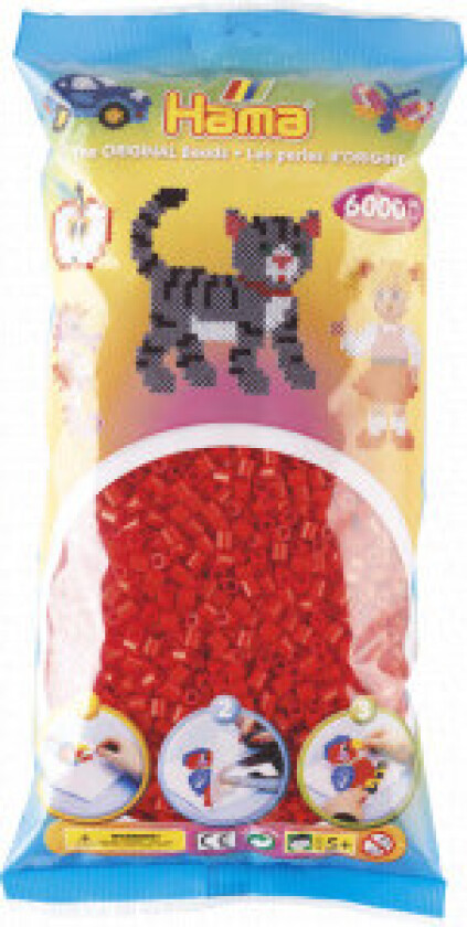 Midi-perler 205-05 rød - 6000 stk.