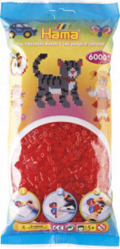 Midi-perler 205-13 Transparent rød - 6000 stk.