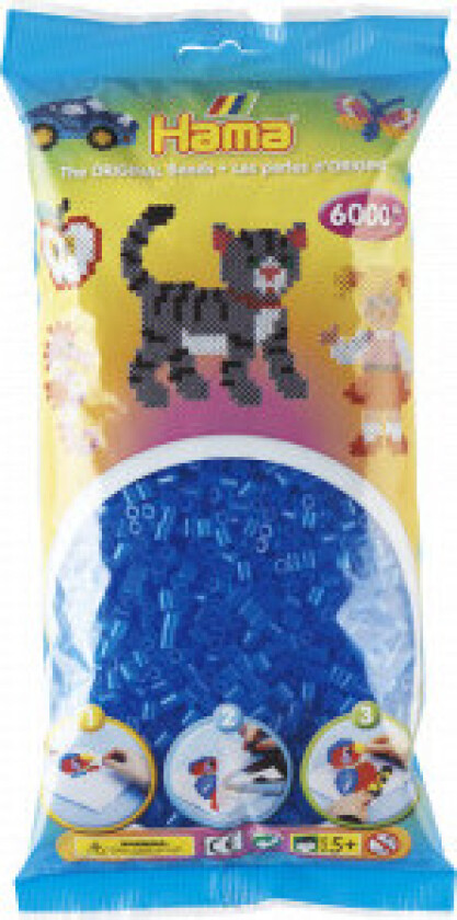 Midi-perler 205-15 Transparent blå - 6000 stk.