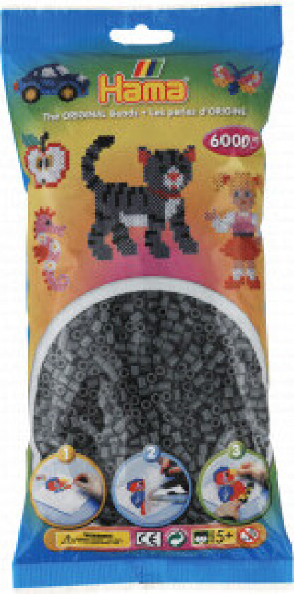 Midi-perler 205-71 Mørkegrå - 6000 stk.