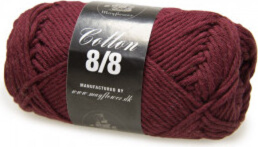 Bomull 8/8 Big Garn Unicolour 1929 Bordeaux Rød