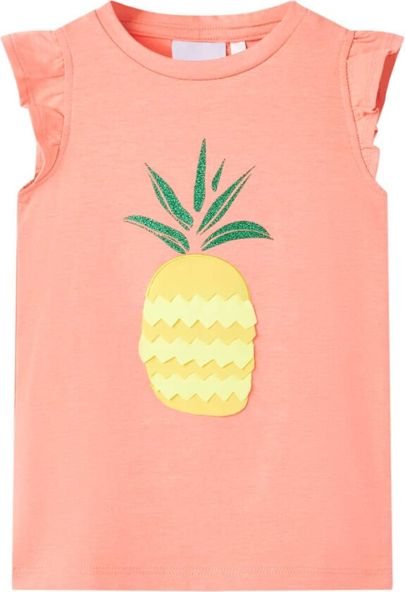 T-skjorte for barn neonkorall 140