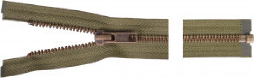 Delbar Glidelås Antikk Messing 40cm 6mm Army